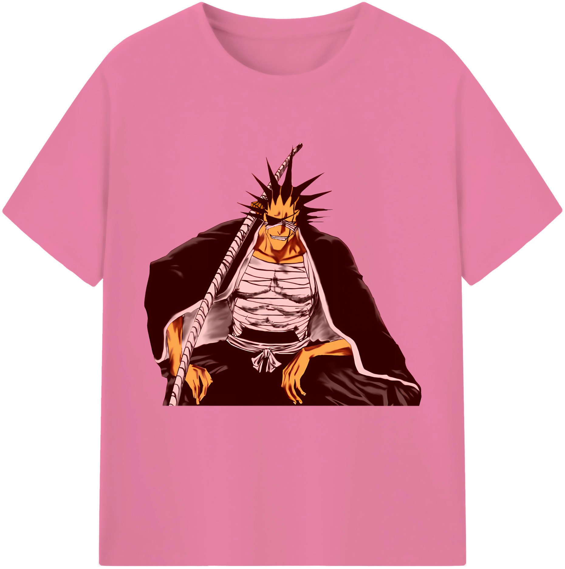 （画像用） ブリーチ ざらき けんぱち BLEACH Zaraki Kenpachi 綿100％半袖Tシャツ（フロントプリント）